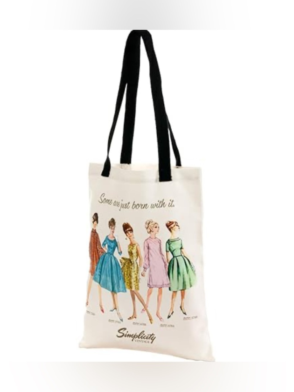 Simplicity Vintage Fashion Illustration Canvas Tote Bag NWT